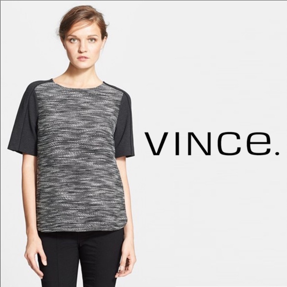 Vince Textures Tweed Top Xs